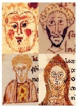 Decorative initials from Montecassino, MS 175, fol. 11; MS 97, fol. 113; MS 51, fols. 422, 504 © Archivio dell’Abbazia, Montecassino